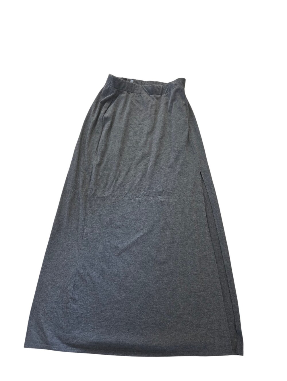 Charlotte Russe charcoal gray maxi skirt with slit, L. EUC.